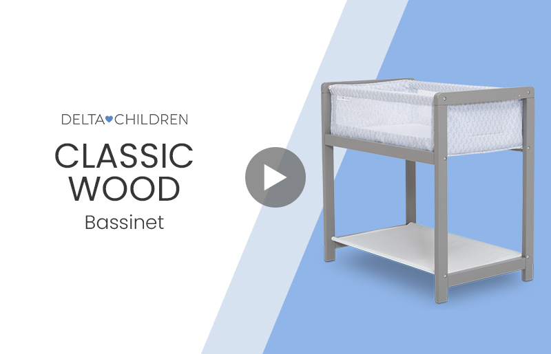 Classic Wood Bedside Bassinet Sleeper - Portable Crib